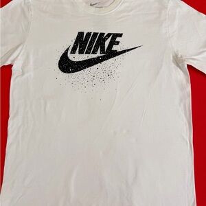 Nike Men's White Tee with Black Logo